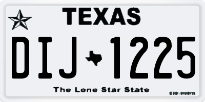 TX license plate DIJ1225