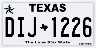 TX license plate DIJ1226