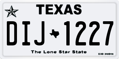 TX license plate DIJ1227