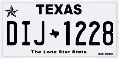 TX license plate DIJ1228
