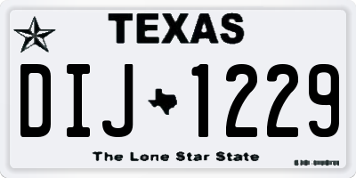 TX license plate DIJ1229