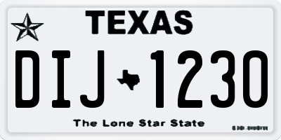 TX license plate DIJ1230