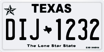 TX license plate DIJ1232