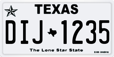 TX license plate DIJ1235