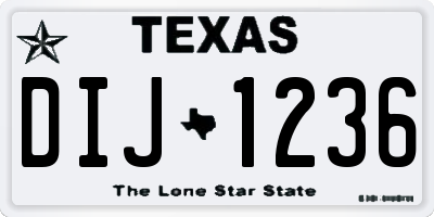 TX license plate DIJ1236
