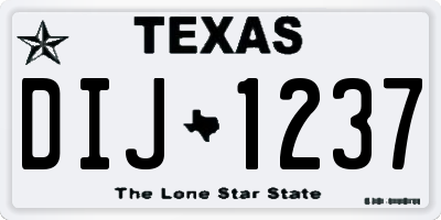 TX license plate DIJ1237