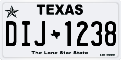 TX license plate DIJ1238
