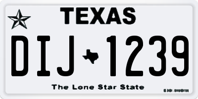 TX license plate DIJ1239