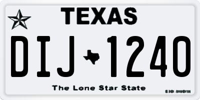 TX license plate DIJ1240