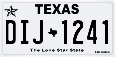 TX license plate DIJ1241