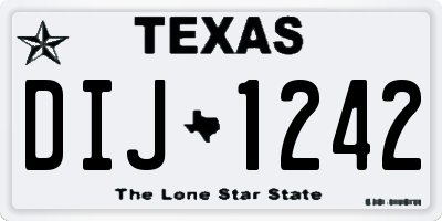 TX license plate DIJ1242