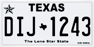 TX license plate DIJ1243