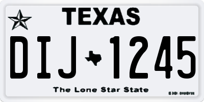 TX license plate DIJ1245