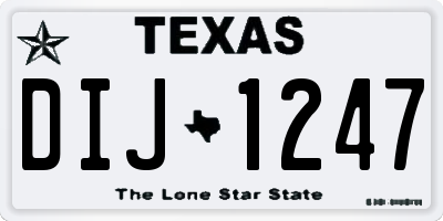 TX license plate DIJ1247