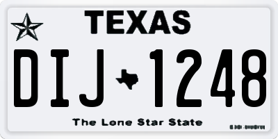 TX license plate DIJ1248