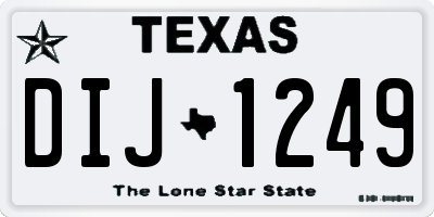 TX license plate DIJ1249