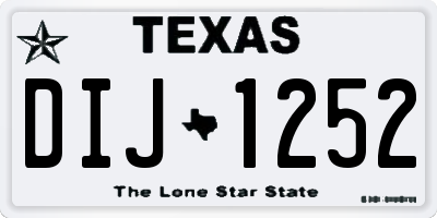 TX license plate DIJ1252