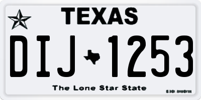 TX license plate DIJ1253
