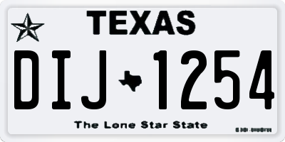 TX license plate DIJ1254