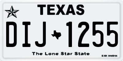TX license plate DIJ1255