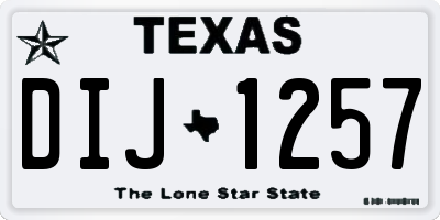TX license plate DIJ1257