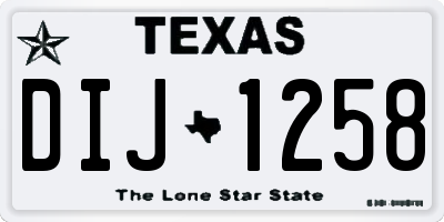 TX license plate DIJ1258
