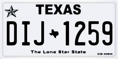 TX license plate DIJ1259