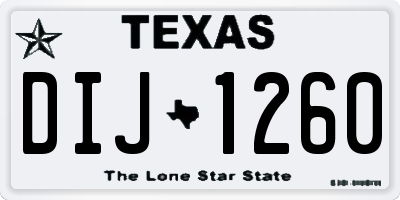 TX license plate DIJ1260