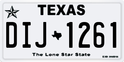 TX license plate DIJ1261