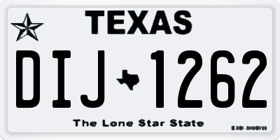 TX license plate DIJ1262
