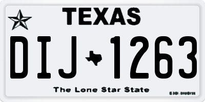 TX license plate DIJ1263