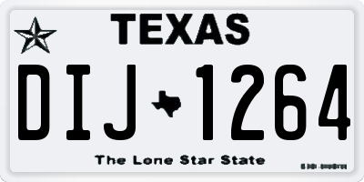 TX license plate DIJ1264