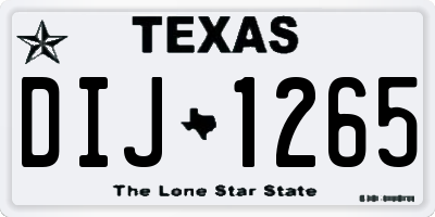 TX license plate DIJ1265
