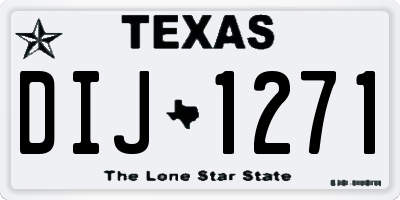 TX license plate DIJ1271