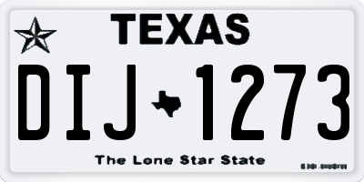 TX license plate DIJ1273