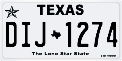 TX license plate DIJ1274