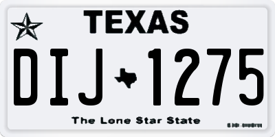 TX license plate DIJ1275