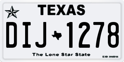 TX license plate DIJ1278