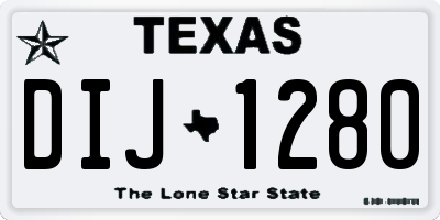 TX license plate DIJ1280