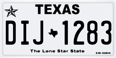 TX license plate DIJ1283