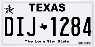 TX license plate DIJ1284