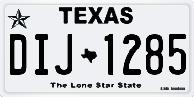 TX license plate DIJ1285