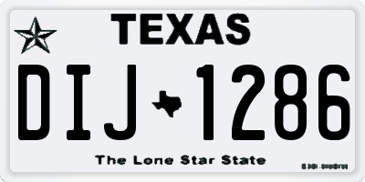 TX license plate DIJ1286