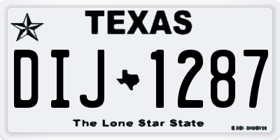 TX license plate DIJ1287