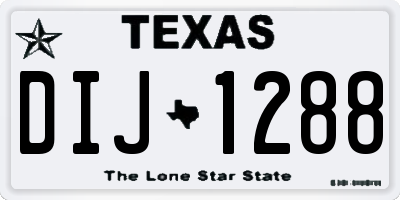 TX license plate DIJ1288