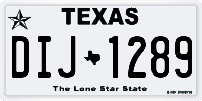 TX license plate DIJ1289