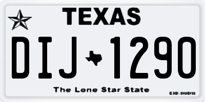 TX license plate DIJ1290