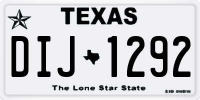 TX license plate DIJ1292