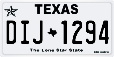TX license plate DIJ1294