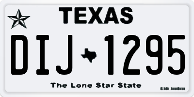 TX license plate DIJ1295